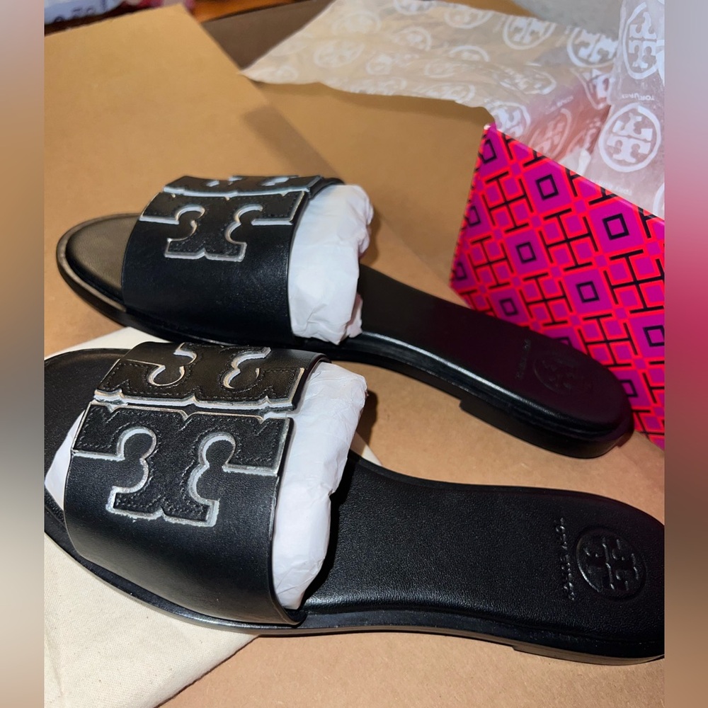 Tory Burch Black Slides